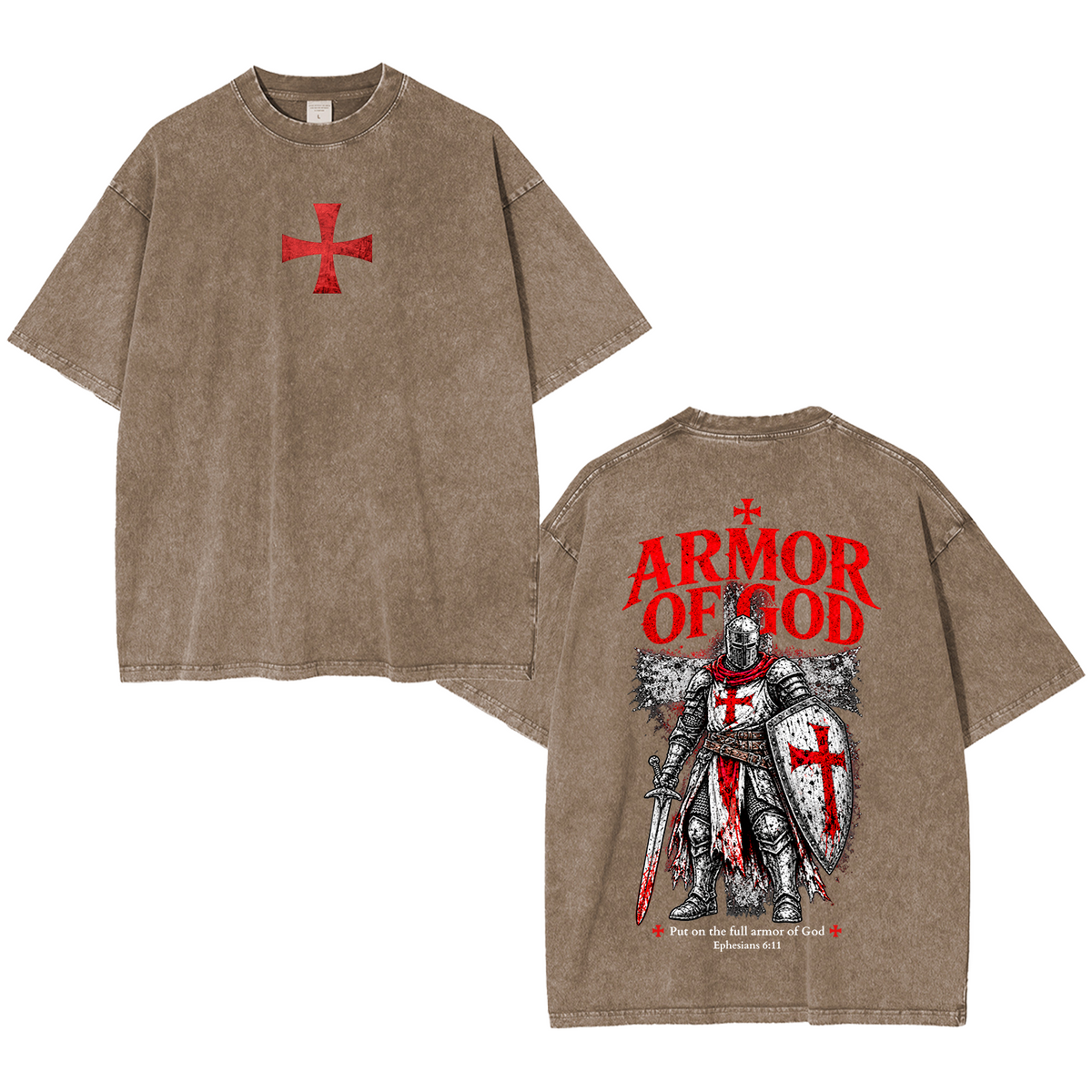 Armor of God Crusader Washed T-Shirt/Crewneck/Hoodie