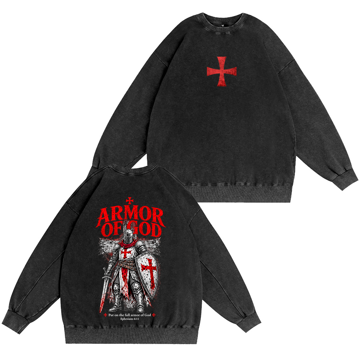 Armor of God Crusader Washed T-Shirt/Crewneck/Hoodie