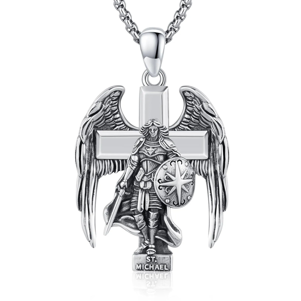 Large St Michael Pendant Necklace