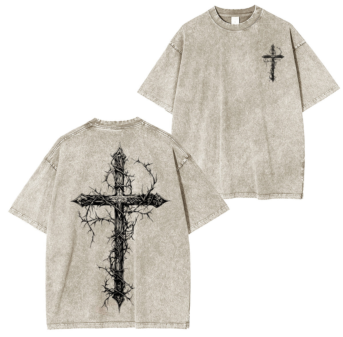 Gothic Cross,Jesus Christ Washed T-shirt/Crewneck/Hoodie
