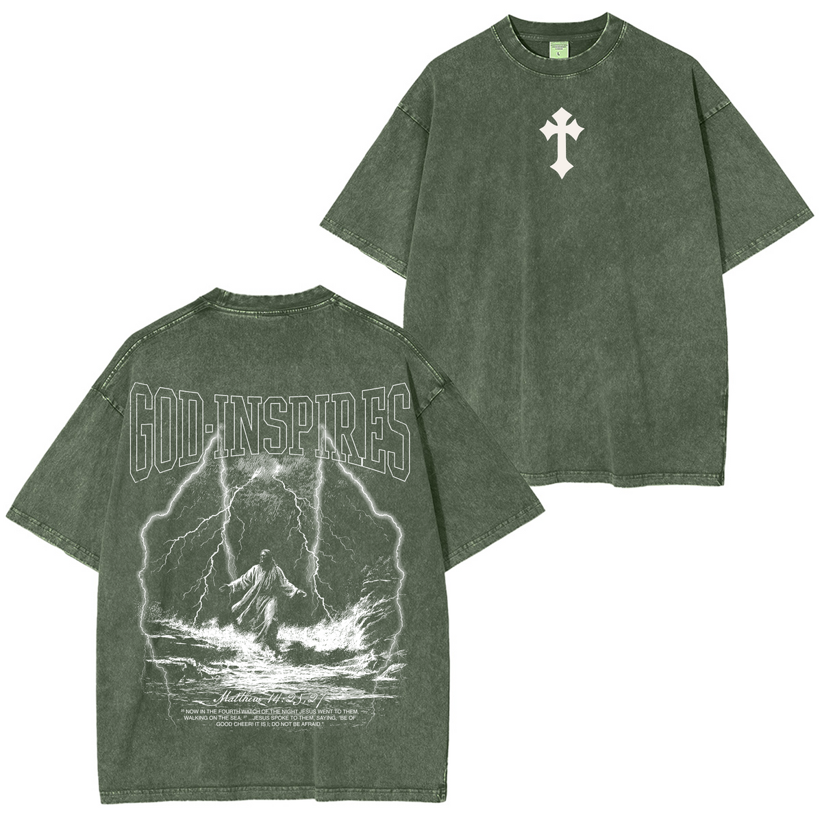 God Inspires Walk in Faith Washed T-shirt/Crewneck/Hoodie