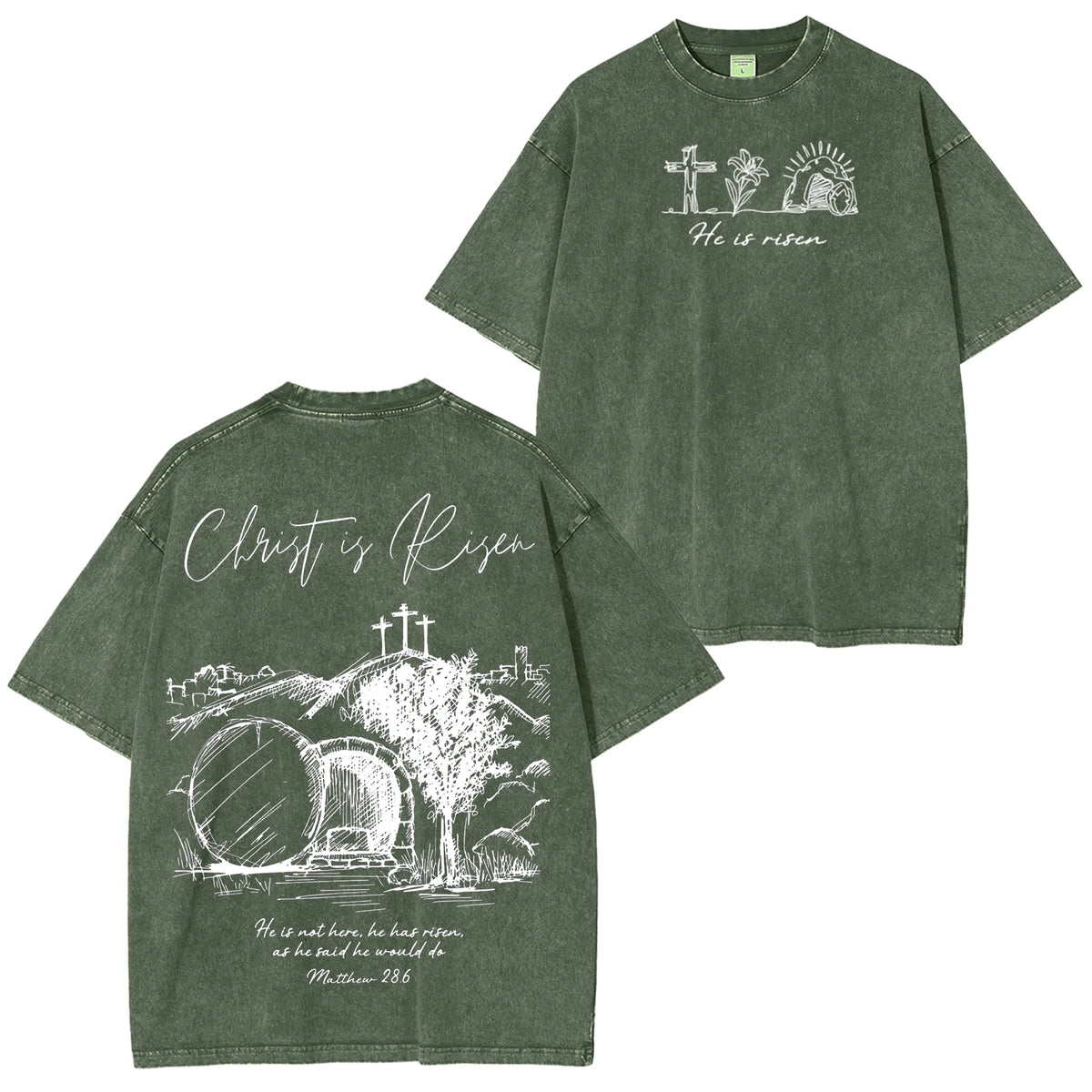 Matthew 28.6 ,Jesus Christ Washed T-shirt/Crewneck/Hoodie