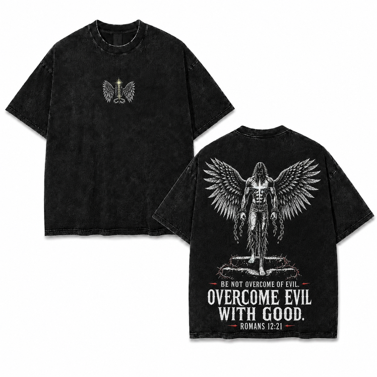 Overcome Evil With Good Angel Washed T-Shirt/Crewneck/Hoodie