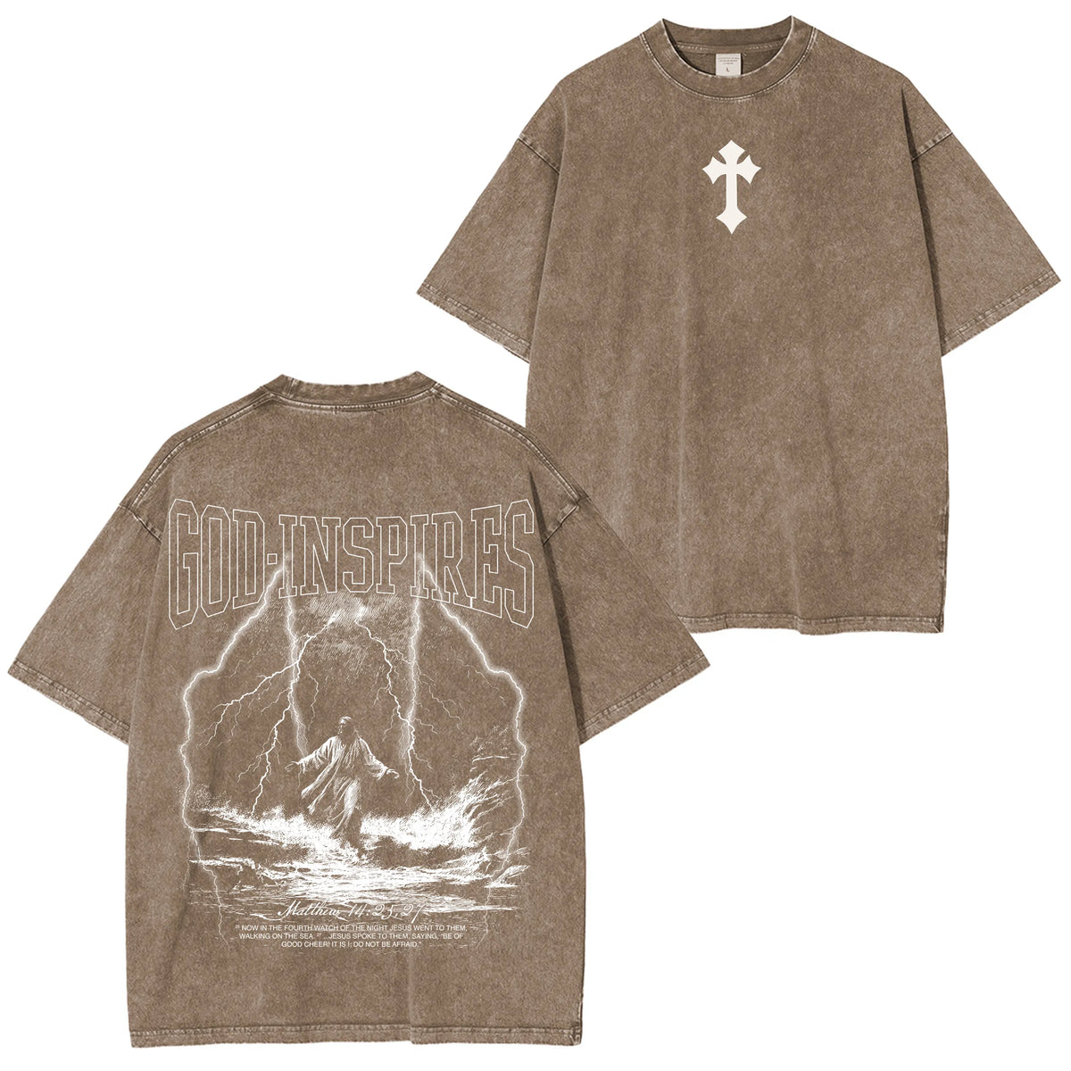 God Inspires Walk in Faith Washed T-shirt/Crewneck/Hoodie