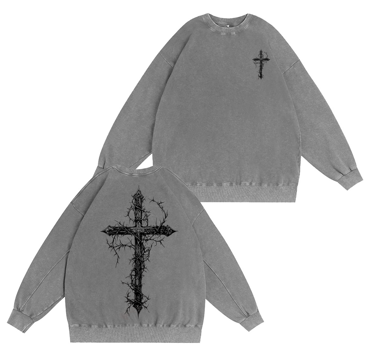 Gothic Cross,Jesus Christ Washed T-shirt/Crewneck/Hoodie