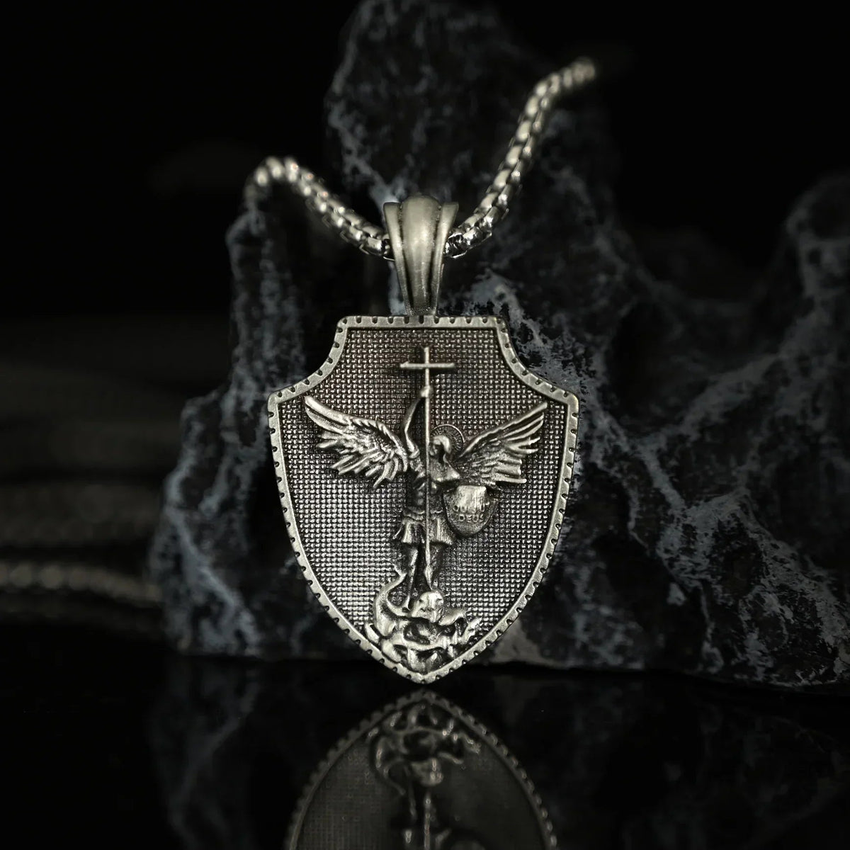 PURE TIN ST Michael's Archangel Necklace.