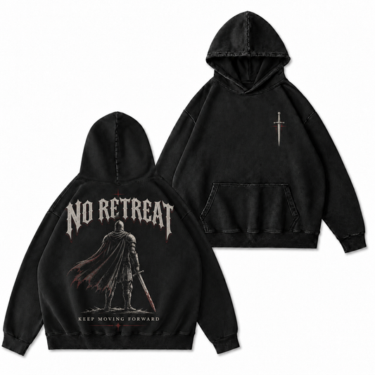 NO RETREAT Washed T-Shirt/Crewneck/Hoodie
