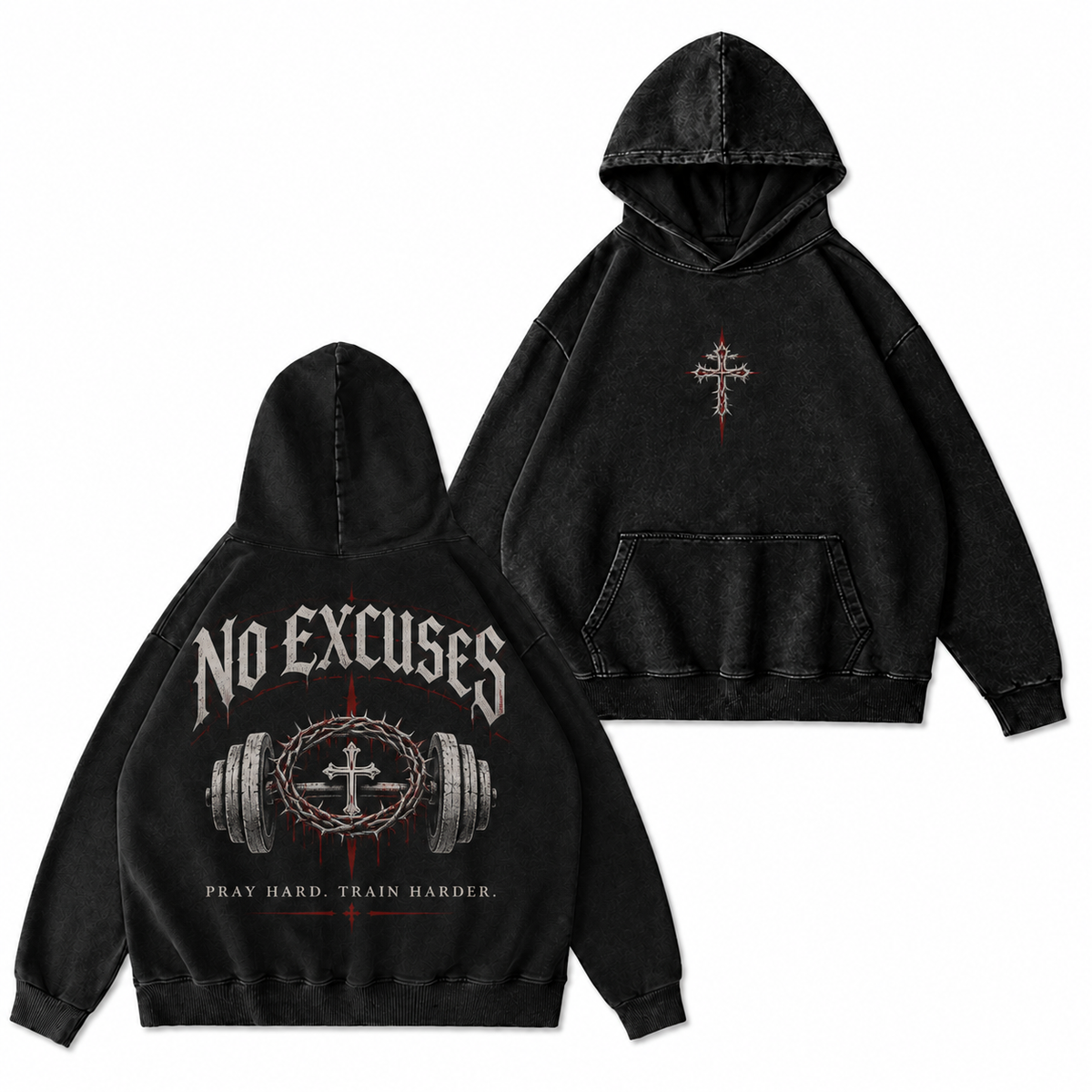 No Excuses Faith Training Washed T-Shirt/Crewneck/Hoodie